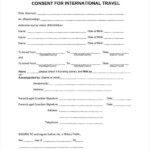 One Parent Travel Consent Form ParentInfoClub