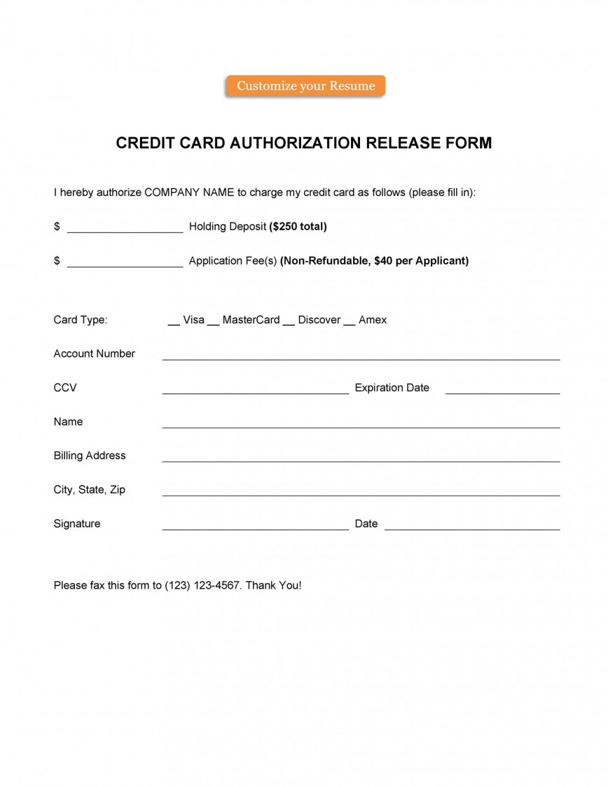 Payment Authorization Form Template Addictionary