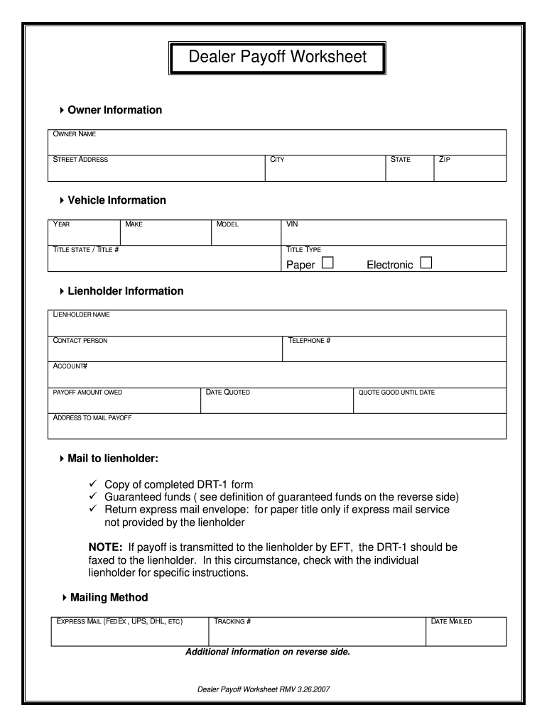 Payoff Authorization Form Fill Out And Sign Printable PDF Template 