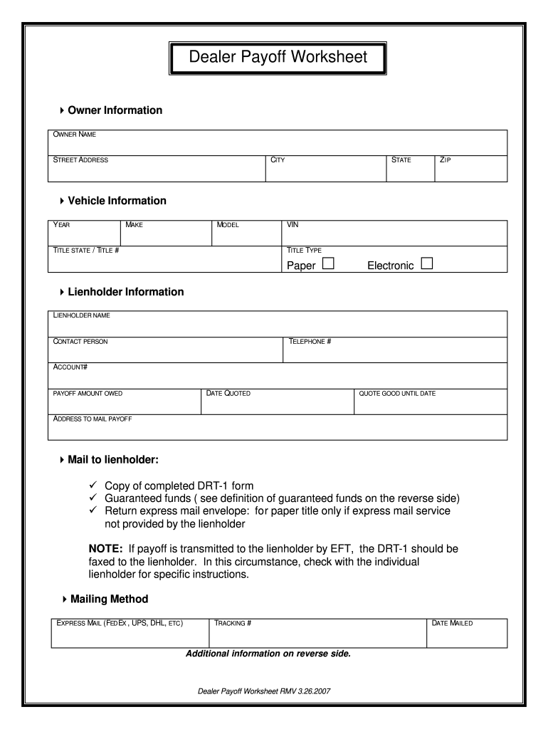 Payoff Authorization Form Fill Out And Sign Printable PDF Template