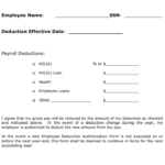 Payroll Deduction Agreement Template PDF Template