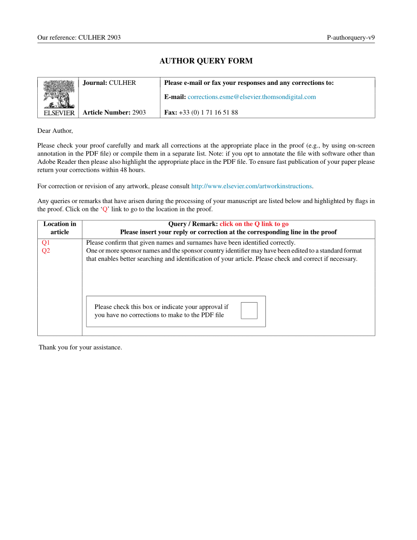 PDF AUTHOR QUERY FORM
