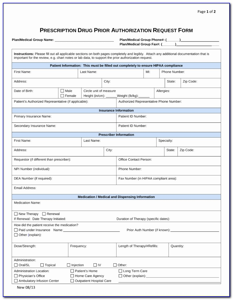 Prior Authorization Form For Medicare Humana Form Resume Examples 