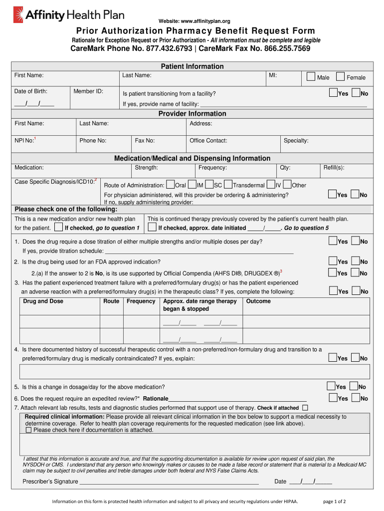 Prior Authorization Pharmacy Request Form Fill Online Printable 