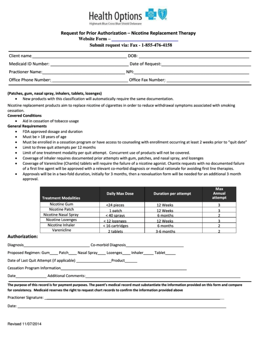 Request For Prior Authorization Form Highmark Blue Cross Blue Shield 