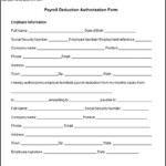 Sample Payroll Deduction Authorization Form The Document Template