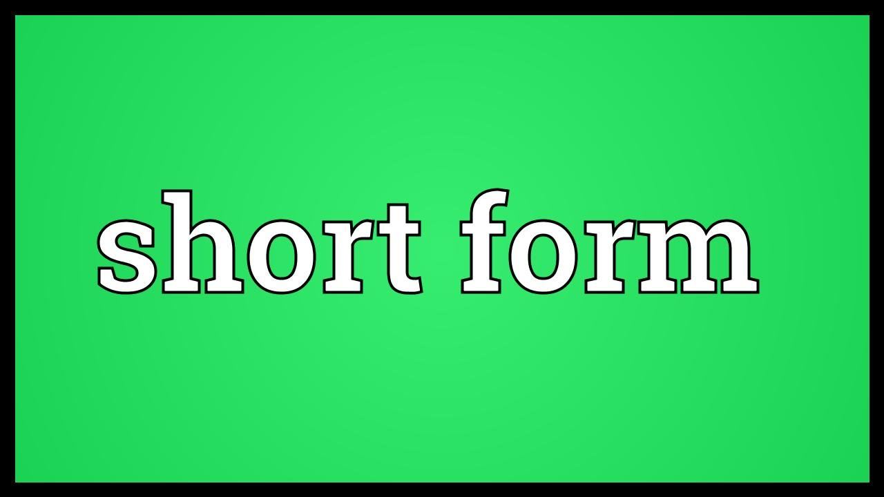 Short Form Meaning YouTube