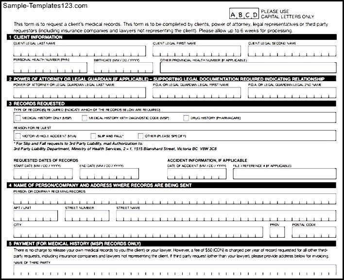 Simple Medical Records Release Form Sample Templates