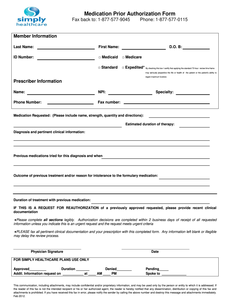 Simply Authorization Form Fill Online Printable Fillable Blank 