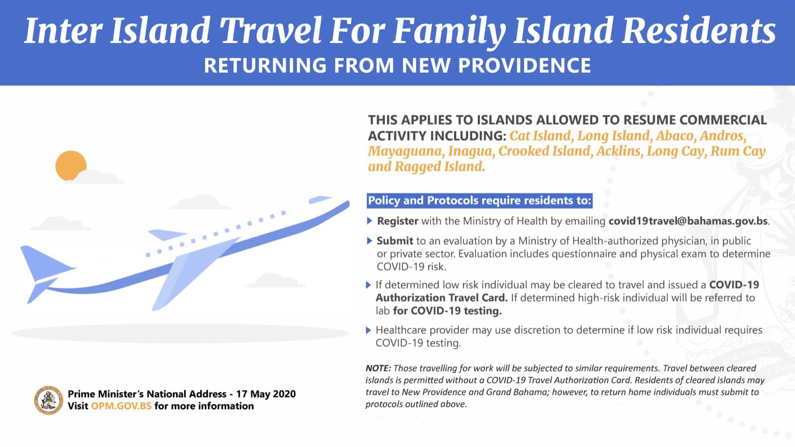 The Government Of The Bahamas To Introduce COVID 19 Travel 