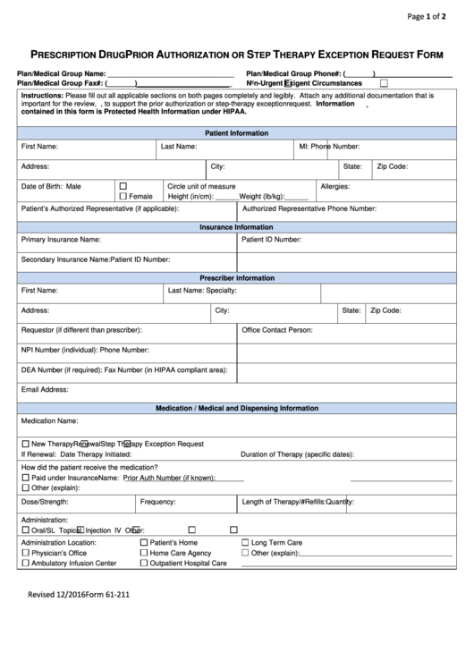 Top 51 Prior Authorization Request Form Templates Free To Download In