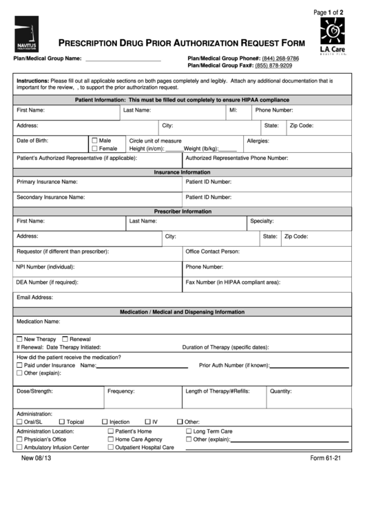 Top Navitus Prior Authorization Form Templates Free To Download In PDF 