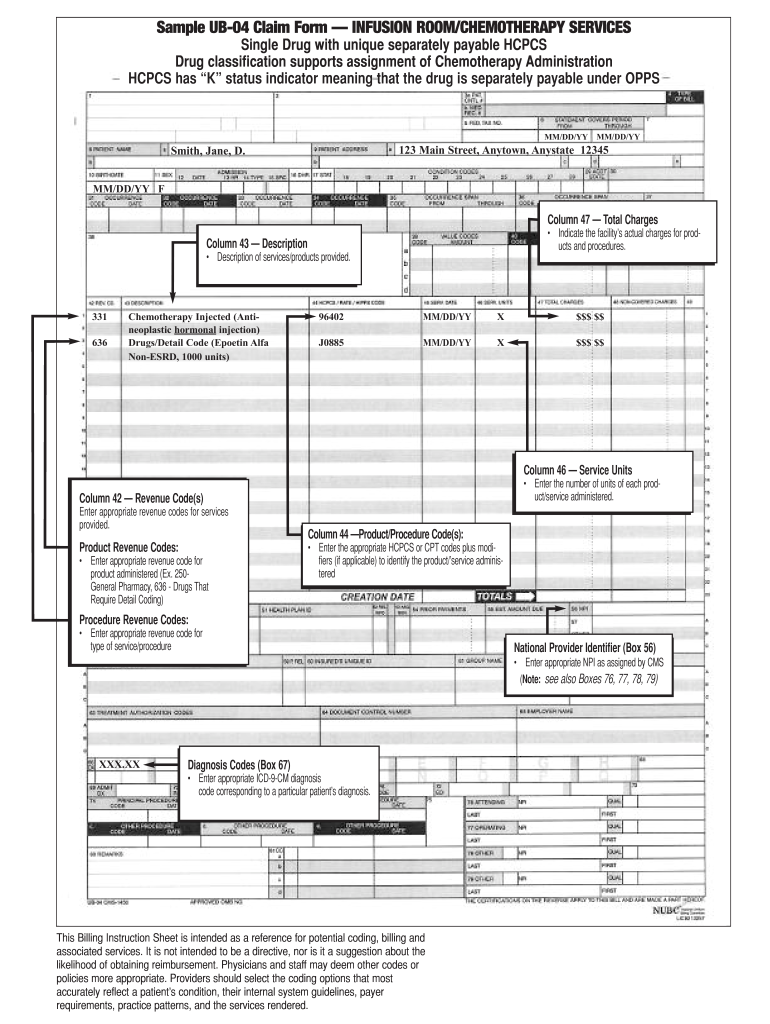 Ub 04 Claim Form Used Designceu