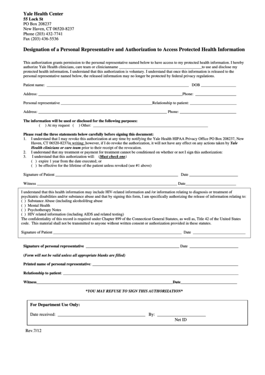 Uhc Designation Of Authorized Representative Form